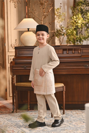 Baju Melayu Kids Teluk Belanga Smart Fit - Beige