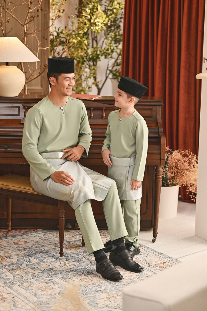 Baju Melayu Kids Teluk Belanga Smart Fit - Pistachio