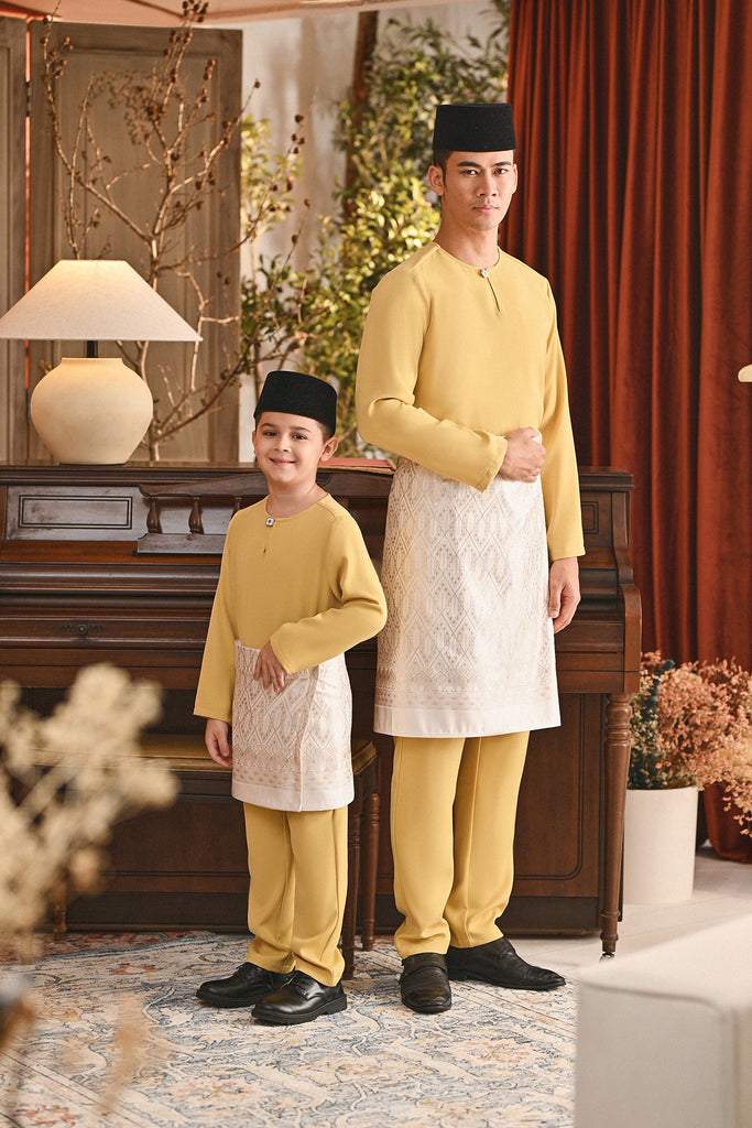 Baju Melayu Kids Teluk Belanga Smart Fit - Misted Yellow