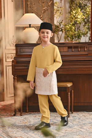 Baju Melayu Kids Teluk Belanga Smart Fit - Misted Yellow