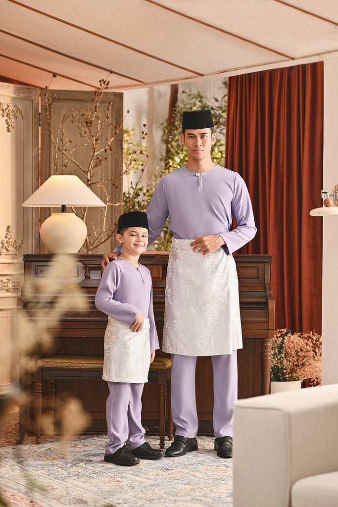 Baju Melayu Kids Teluk Belanga Smart Fit - Heirloom Lilac