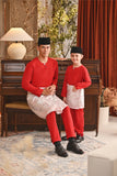Baju Melayu Kids Teluk Belanga Smart Fit - China Red