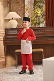 Baju Melayu Kids Teluk Belanga Smart Fit - China Red