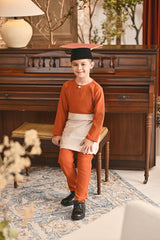 Baju Melayu Kids Teluk Belanga Smart Fit - Burnt Orange Bata