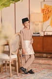 Baju Melayu Kids Teluk Belanga Smart Fit - Mahogany Rose