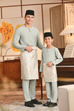 Baju Melayu Teluk Belanga Smart Fit - Aqua Gray