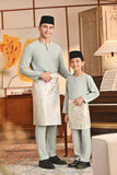 Baju Melayu Kids Teluk Belanga Smart Fit - Aqua Gray