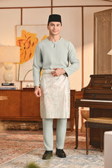 Baju Melayu Teluk Belanga Smart Fit - Aqua Gray