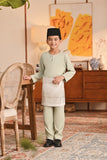 Baju Melayu Kids Teluk Belanga Smart Fit - Green Tint