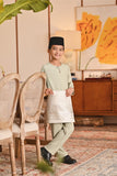 Baju Melayu Kids Teluk Belanga Smart Fit - Green Tint