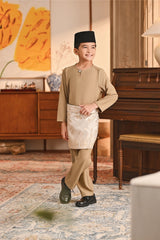 Baju Melayu Kids Teluk Belanga Smart Fit - Natural