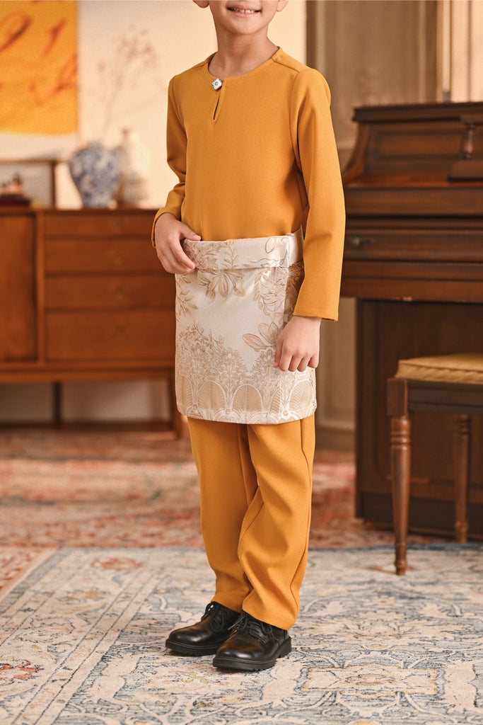 Baju Melayu Kids Teluk Belanga Smart Fit - Inca Gold