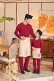 Baju Melayu Kids Teluk Belanga Smart Fit - Burgundy