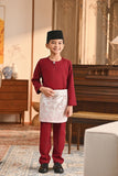 Baju Melayu Kids Teluk Belanga Smart Fit - Red Bud