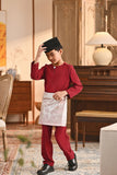 Baju Melayu Kids Teluk Belanga Smart Fit - Red Bud