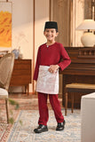 Baju Melayu Kids Teluk Belanga Smart Fit - Red Bud