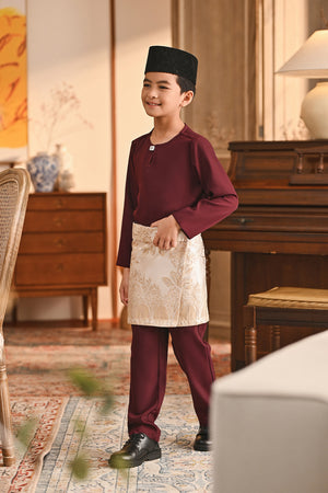 Baju Melayu Kids Teluk Belanga Smart Fit - Fig