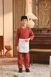 Baju Melayu Kids Teluk Belanga Smart Fit - Tibetan Red