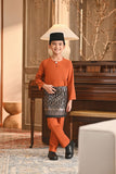 Baju Melayu Kids Teluk Belanga Smart Fit - Burnt Orange