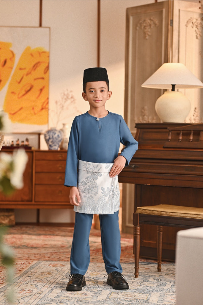 Baju Melayu Kids Teluk Belanga Smart Fit - Legion Blue