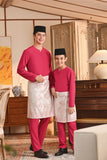 Baju Melayu Kids Teluk Belanga Smart Fit - Hot Pink