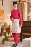 Baju Melayu Teluk Belanga Smart Fit - Hot Pink