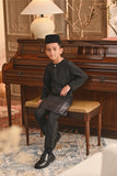 Baju Melayu Kids Teluk Belanga Smart Fit - Black