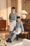 Baju Melayu Kids Teluk Belanga Smart Fit - Lead Blue