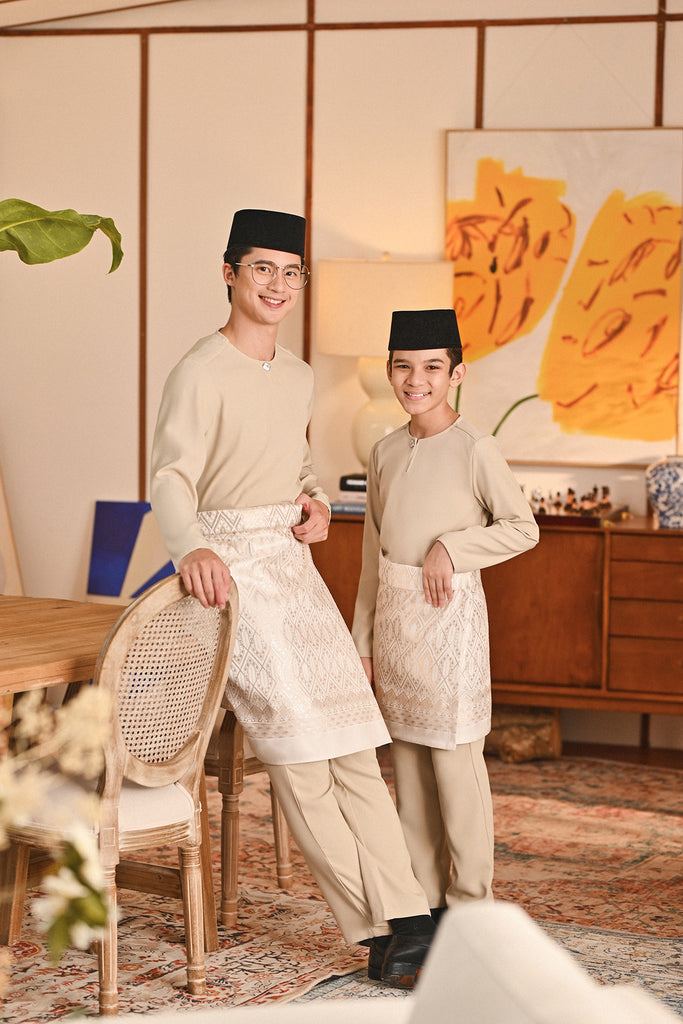 Baju Melayu Teluk Belanga Smart Fit - Beige