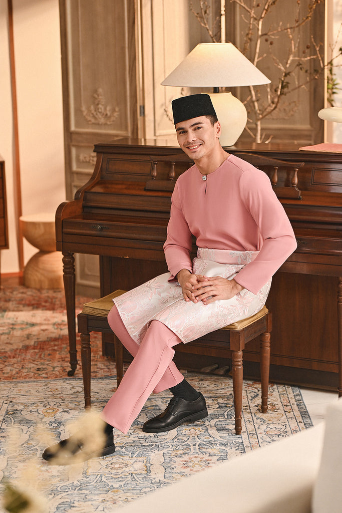 Baju Melayu Teluk Belanga Smart Fit - Dusty Rose