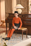 Baju Melayu Kids Teluk Belanga Smart Fit - Burnt Orange