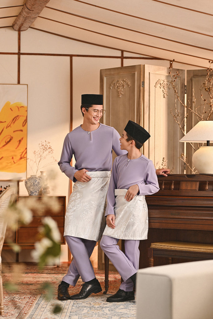 Baju Melayu Kids Teluk Belanga Smart Fit - Heirloom Lilac