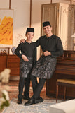 Baju Melayu Kids Teluk Belanga Smart Fit - Black