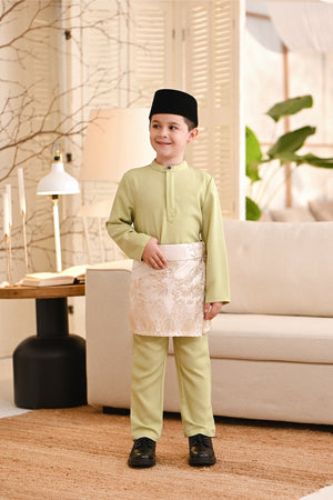 Baju Melayu Kids Luxury Bespoke Fit - Tea Green