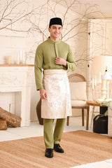 Baju Melayu Luxury Bespoke Fit - Light Olive