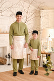 Baju Melayu Luxury Bespoke Fit - Light Olive