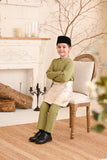 Baju Melayu Kids Luxury Bespoke Fit - Light Olive