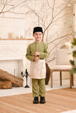 Baju Melayu Kids Luxury Bespoke Fit - Light Olive