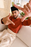 Baju Melayu Teluk Belanga Smart Fit - Mandarin Red