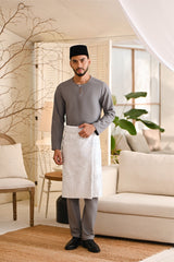 Baju Melayu Teluk Belanga Smart Fit - Ash Grey