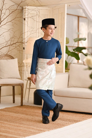 Baju Melayu Kids Teluk Belanga Smart Fit - Peacock Teal