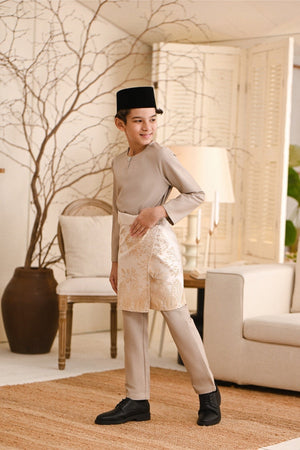 Baju Melayu Kids Teluk Belanga Smart Fit - Ash