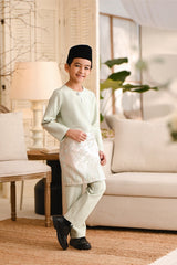 Baju Melayu Kids Teluk Belanga Smart Fit - Fog Green