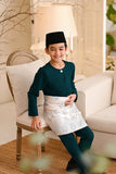 Baju Melayu Kids Teluk Belanga Smart Fit - Blue Green