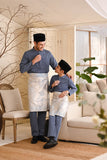 Baju Melayu Kids Luxury Bespoke Fit - Pigeon Blue