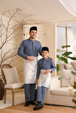 Baju Melayu Luxury Bespoke Fit - Pigeon Blue