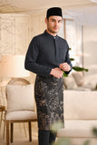 Baju Melayu Luxury Bespoke Fit - Dark Grey