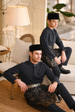 Baju Melayu Luxury Bespoke Fit - Dark Grey