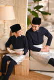 Baju Melayu Luxury Bespoke Fit - Dark Navy