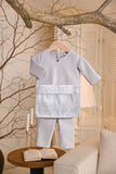 Baju Melayu Babies Teluk Belanga Smart Fit - Light Grey